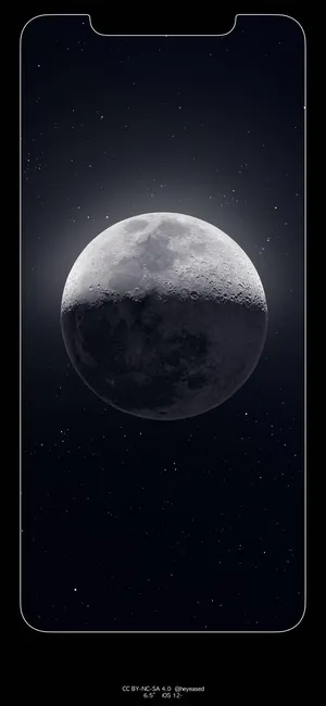 Outline Iphone Screen Moon Display Wallpaper