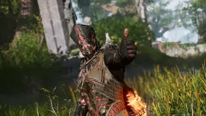 Outriders Pyromancer Thumbs Up Wallpaper