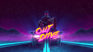 Outrun Out Drive Artwork Wallpaper