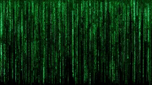 Overlapping Fine Neon Green Matrix Wallpaper