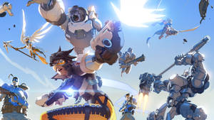 Overwatch 4k Heroes In Sky Wallpaper