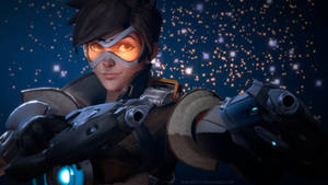 Overwatch 4k Tracer With Nightstars Wallpaper