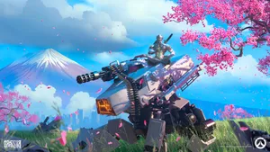 Overwatch Genji Ninja On Mech Hd Wallpaper