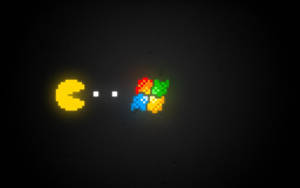 Pac Man Eating Windows Logo Wallpaper