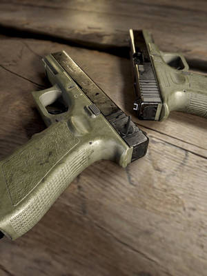 Pair Of Army Green Glocks Wallpaper