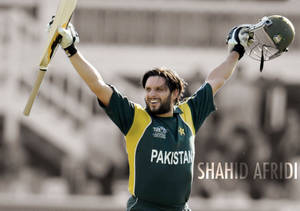 Pakistan Cricket Afridi Victory Pose Wallpaper