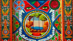 Pakistani Truck Folk Art Wallpaper