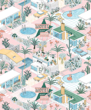 Palm Springs City Art Wallpaper