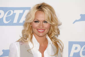 Pamela Anderson Posing In An Elegant Dress Wallpaper