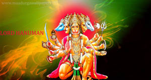 Panchmukhi Hanuman With Vibrant Smoke Wallpaper