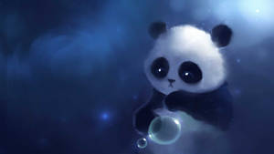 Panda Cartoon Animal Painting Wallpaper