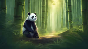 Panda_in_ Mystical_ Bamboo_ Forest Wallpaper