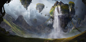 Pandora Floating Mountain With Waterfalls Wallpaper