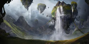 Pandora Floating Mountain With Waterfalls Wallpaper