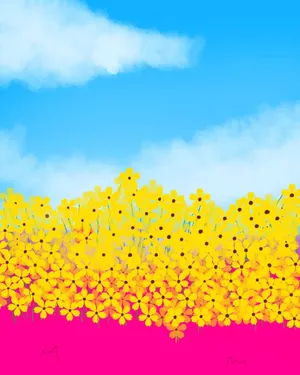 Pansexual Flowers And Sky Art Wallpaper