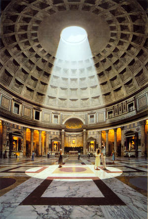 Pantheon Sunlight Straight Down Wallpaper