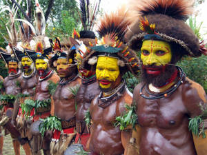 Papua New Guinea Painted Faces Wallpaper