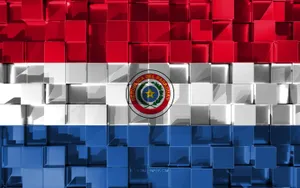 Paraguay Flag Cube Art Wallpaper