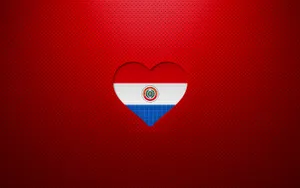 Paraguay Flag With Heart Wallpaper