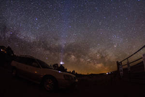 Parked Car And Starry Night Wallpaper