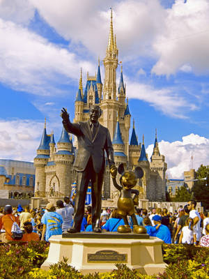 Partners Statue Cinderella Castle Disney World Wallpaper