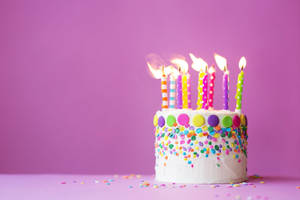 Party Cake Candles Birthday Background Wallpaper