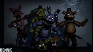 Partying Fnaf Classic Animatronics Wallpaper