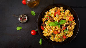 Pasta High Angle Shot Wallpaper