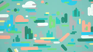 Pastel 90s Abstract Shapes Pattern Wallpaper
