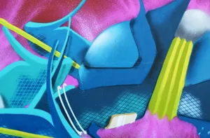 Pastel Abstract Graffiti Wallpaper