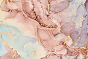 Pastel And Gold Marble Desktop Wallpaper