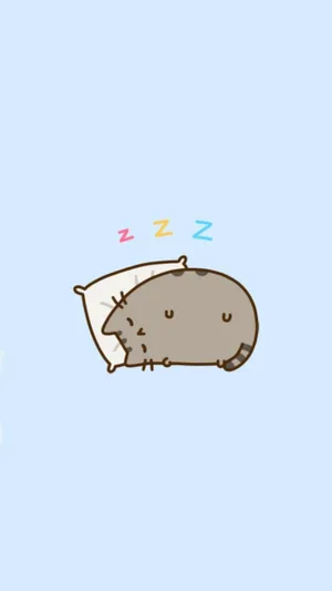 Pastel Blue Pusheen Cover Wallpaper