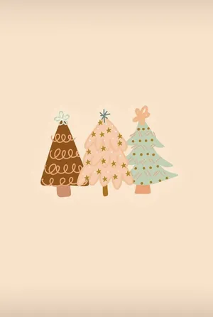 Pastel_ Christmas_ Trees_ Illustration Wallpaper