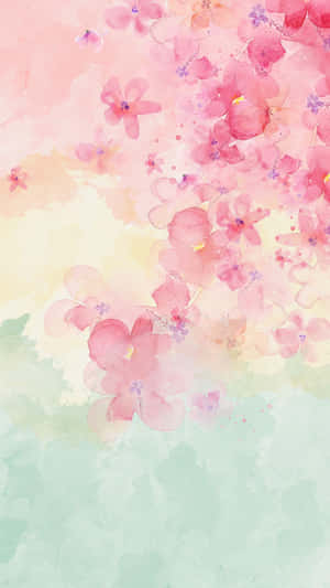 Pastel Floral Watercolor Background Wallpaper