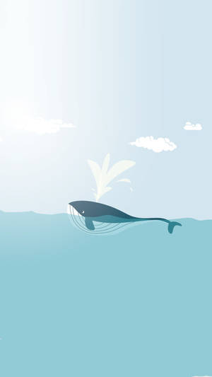 Pastel Iphone Blue Whale Art Wallpaper