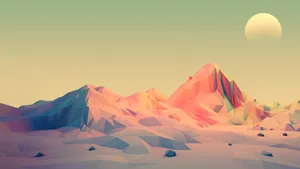 Pastel Mountains Vector Art Wallpaper