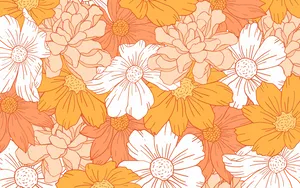 Pastel Orange Flower Aesthetic Wallpaper