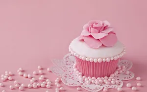 Pastel Pink Cupcake Wallpaper