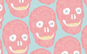 Pastel Pink Skull Aesthetic Indie Kid Wallpaper