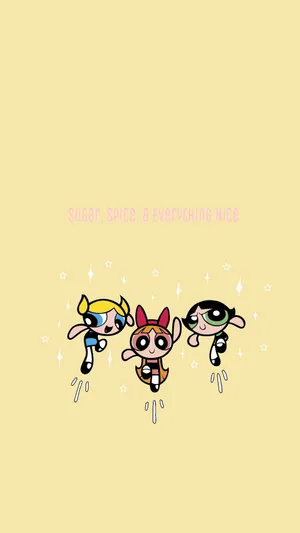 Pastel Powerpuff Girls Aesthetic Illustration Wallpaper