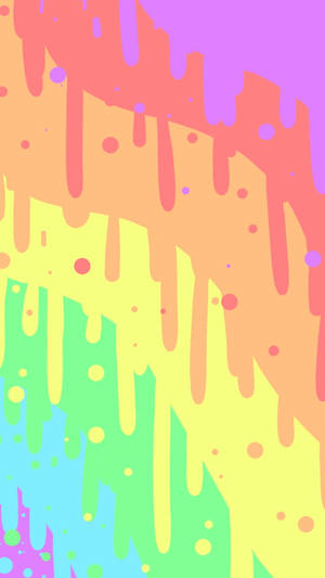 Pastel Rainbow Drip Art Wallpaper