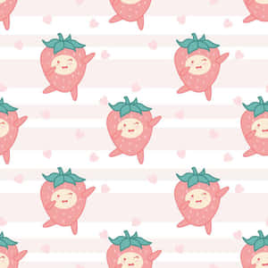 Pastel Strawberry Cartoon Wallpaper