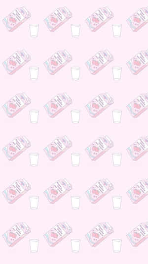 Pastel Strawberry Milk Wallpaper