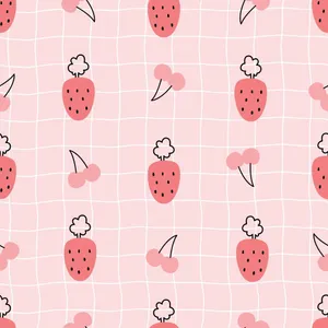 Pastel Strawberry Pattern Wallpaper