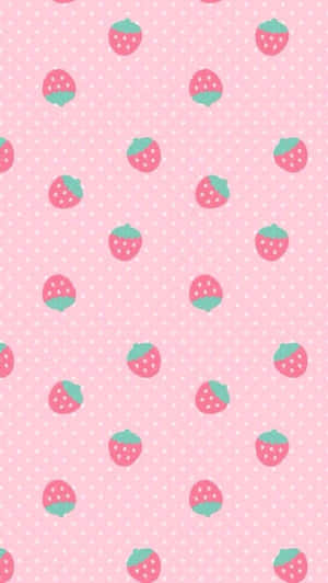 Pastel Strawberry Polka Dot Wallpaper
