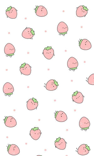 Pastel White Strawberry Wallpaper