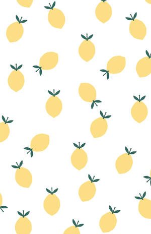 Pastel Yellow Lemon Drawing Wallpaper