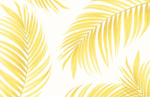 Pastel Yellow Tropical Palm Leaves Wallpaper
