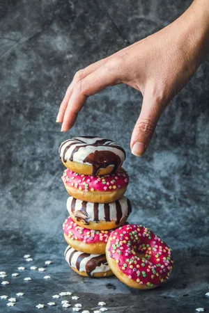 Pastry Doughnuts Stack Wallpaper