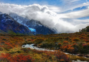 Patagonia Hovering White Clouds Wallpaper